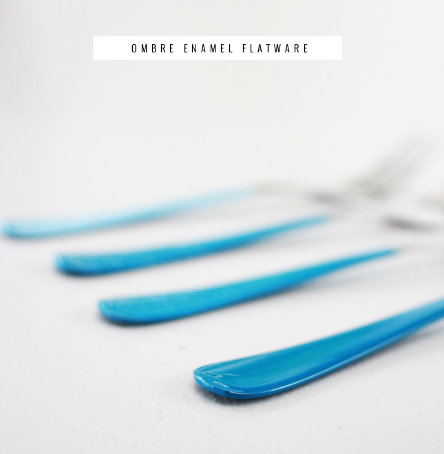DIY Ombre Enamel Dipped Flatware | www.highwallsblog.gr.com