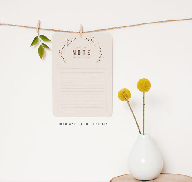 A Little Note from Me to You | by Oh So Pretty for High Walls