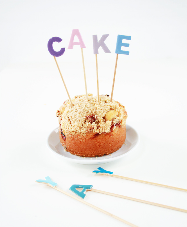 Make your own Candy Coloured Letter Cake Toppers | www.highwallsblog.gr.com