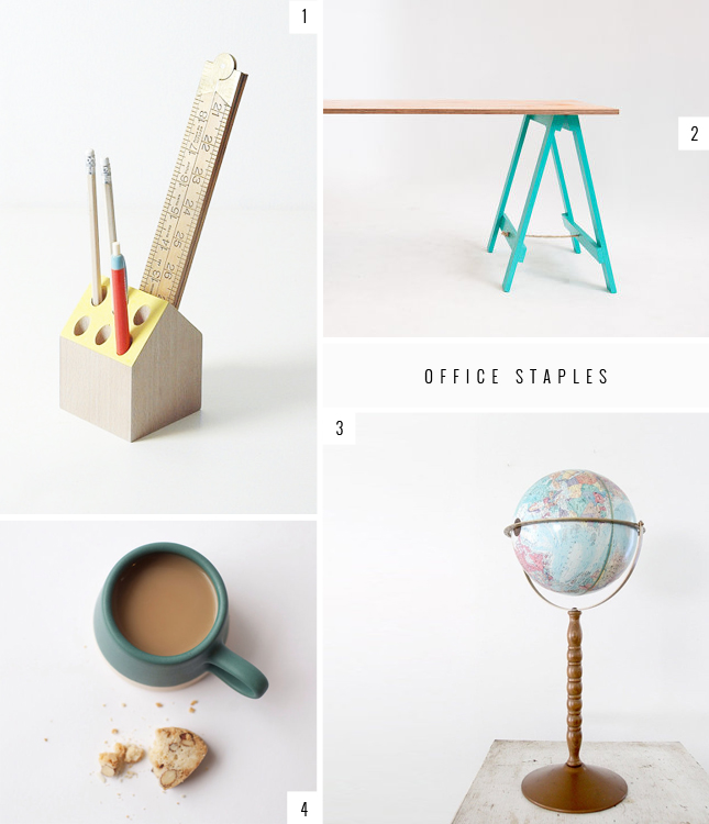 Find ways to liven up your work space with these office staples from Etsy (via www.highwallsblog.gr.com)