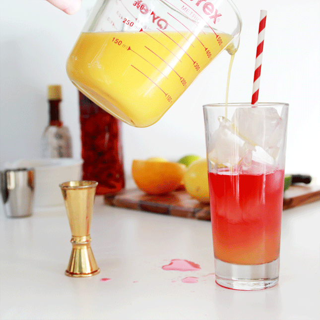 YUM! Rosella Screwdriver Cocktail -  See the full recipe at www.highwallsblog.gr.com