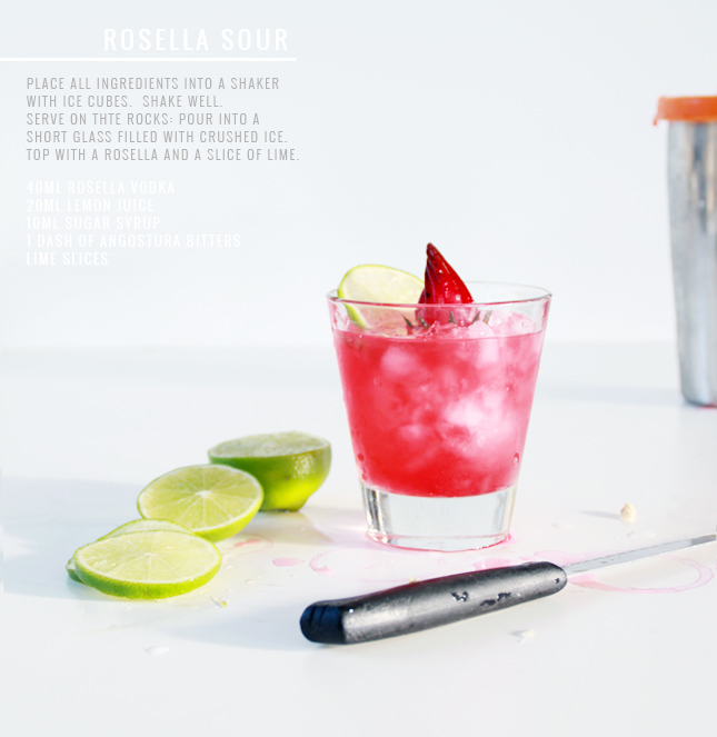 YUM! Rosella Sour Cocktail -  See the full recipe at www.highwallsblog.gr.com