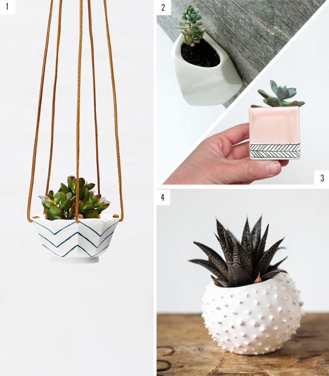 Pretty Planters from around Etsy - curated by www.highwallsblog.gr.com