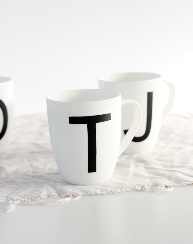 Make your own Monogrammed Mugs (click for the full steps) | www.highwallsblog.gr.com