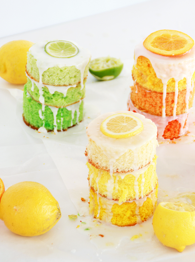 Ombre Citrus Cakes - in lemon, lime and orange! | www.highwallsblog,com