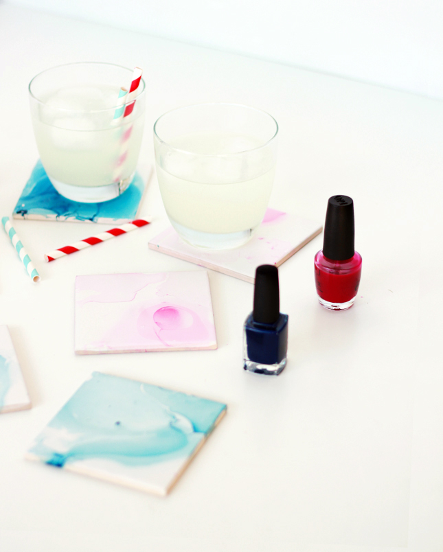 Make your own marbled watercolor coasters | highwallsblog.gr.com