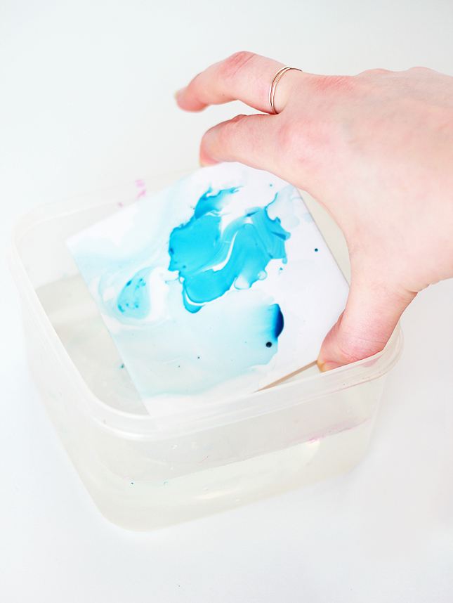 Make your own marbled watercolor coasters | highwallsblog.gr.com