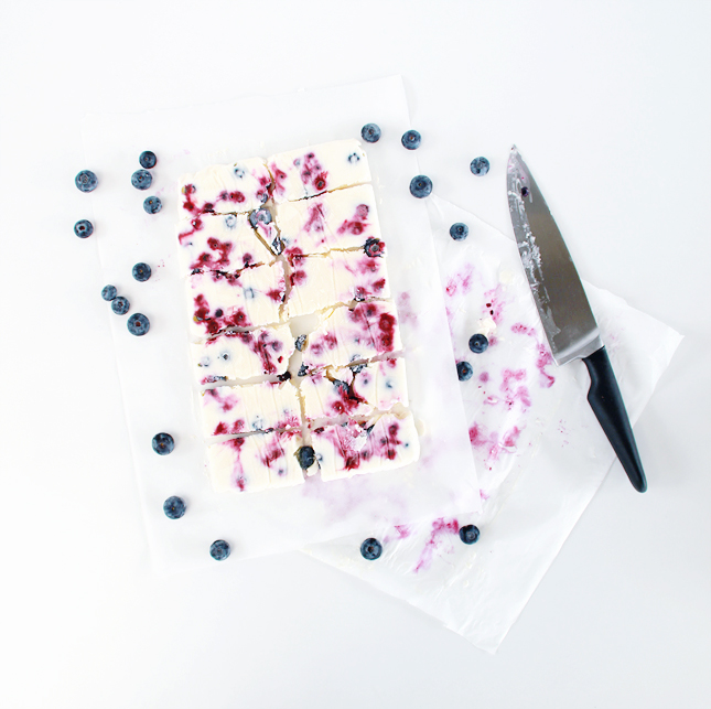 A sneaky treat that is totally healthy! Frozen Yogurt and Berry Bars! (click for the full recipe)