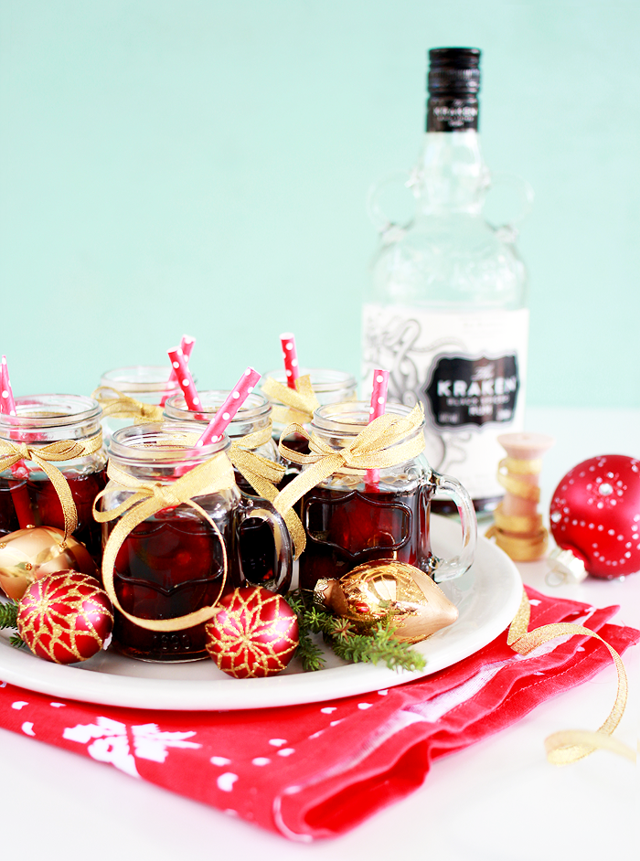 Rum Soaked Cherry Shooters! This spicy and sweet shooter is the perfect boozy dessert or nightcap for the festive season!