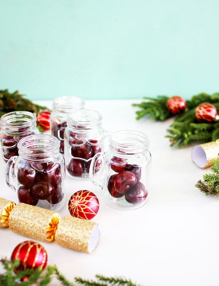 Rum Soaked Cherry Shooters! This spicy and sweet shooter is the perfect boozy dessert or nightcap for the festive season!