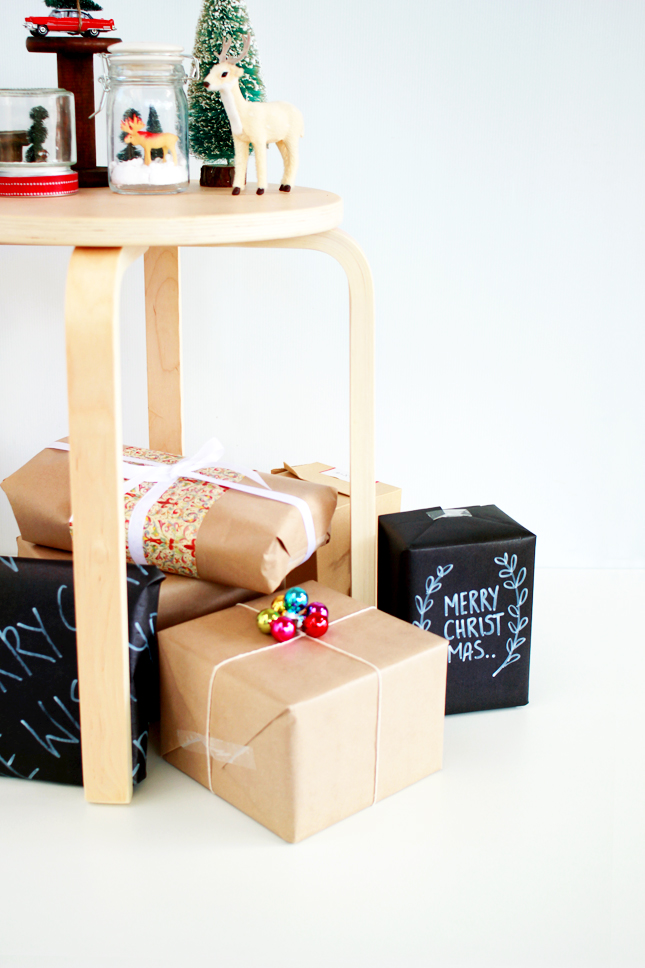 Short on space this Christmas? Can't fit a full sized tree? Why not make a pretty Christmas themed display instead? (Your presents need somewhere to live leading up to the big day!)