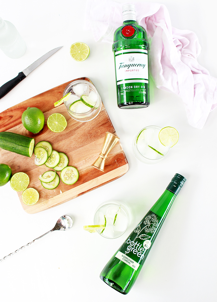 TGIW! Celebrate with a mid-week cocktail - a simple twist on an old favourite, Cucumber and Elderflower Gin & Tonic!